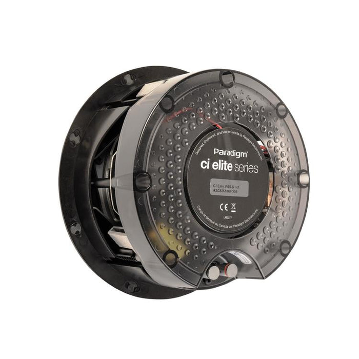 Paradigm CI Elite E65-R V2 | 6-1/2" Flush Mount Speaker - Ceiling Mount - SHOCK-MOUNT - Black - White Surface Ready to Paint - Unité-SONXPLUS.com