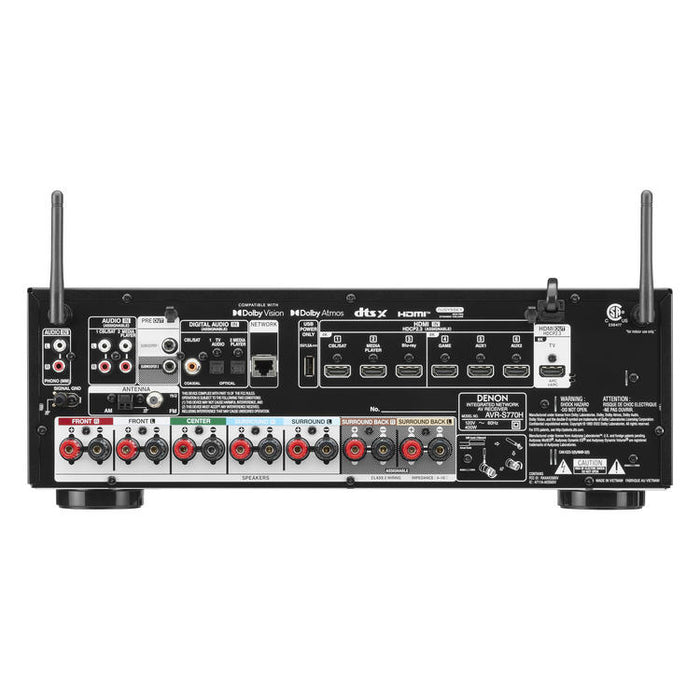 Denon AVR-S770H | AV Receiver - 7.2 channels - Home theater - 8K - Integrated HEOS - 75W - Black-SONXPLUS.com