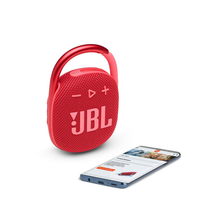 JBL Clip 4 | Ultra-portable Speaker - Bluetooth - Waterproof - 10 Hours Battery Life - Red