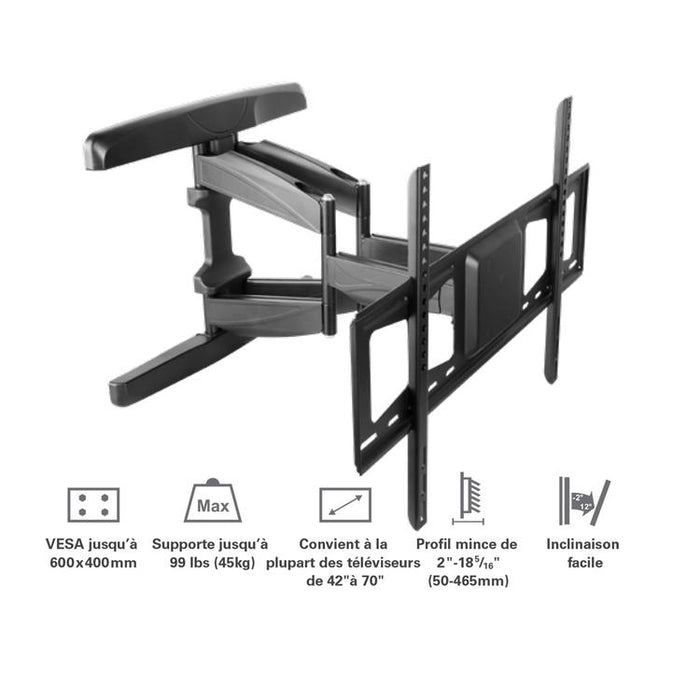 Syncmount SM-4270DMF | Support mural articulé pour téléviseur 42" à 70" - Jusqu'à 99 lb