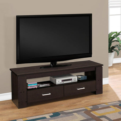 Monarch Specialties I 2600 | TV Stand - 48" - 2 Storage Drawers - Espresso-SONXPLUS.com