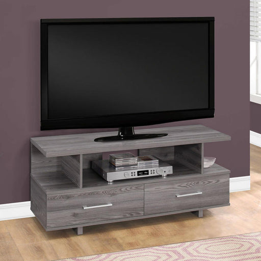 Monarch Specialties I 2608 | TV Stand - 48" - 2 Storage Drawers - Gris-SONXPLUS.com