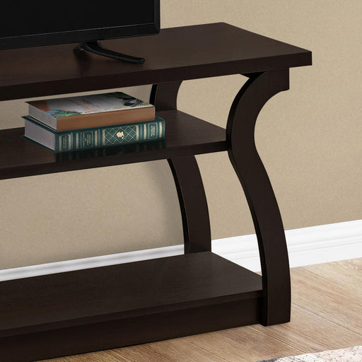 Monarch Specialties I 2667 | TV Stand - 60" - Open concept with 3 levels - Espresso-SONXPLUS.com