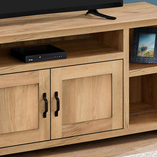 Monarch Specialties I 2744 | TV stand - 60" - Imitation wood - Golden pine-SONXPLUS.com