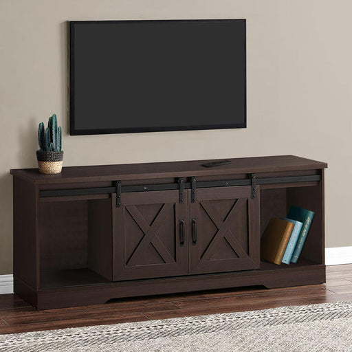 Monarch Specialties I 2745 | TV Stand - 60" - 2 Sliding Doors - Expresso-SONXPLUS.com