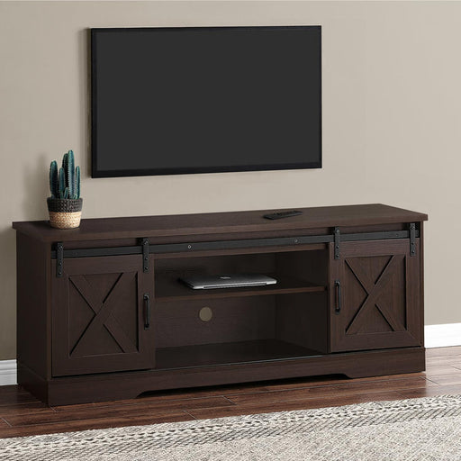 Monarch Specialties I 2745 | TV Stand - 60" - 2 Sliding Doors - Expresso-SONXPLUS.com