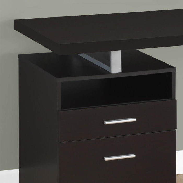 Monarch Specialties I 7143 | Meuble d'ordinateur - 60" - Métal argent - Espresso