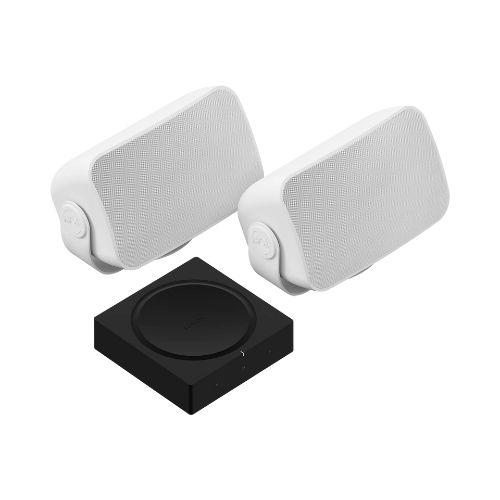 Sonos | Outdoor Set - Amp with 2 Outdoor Speakers by Sonos and Sonance - White-SONXPLUS.com