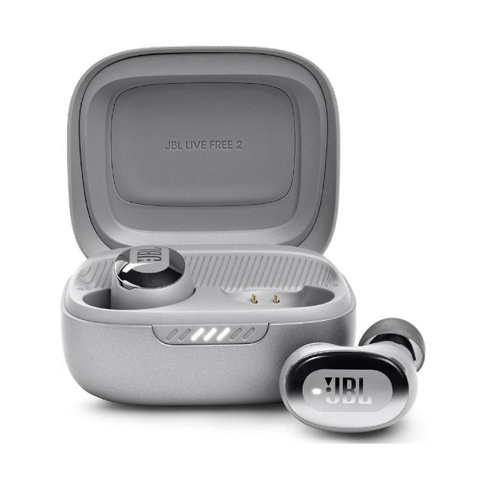 JBL Live Free 2 | In-Ear Headphones - 100% Wireless - Bluetooth - Smart Ambient - Microphones - Silver