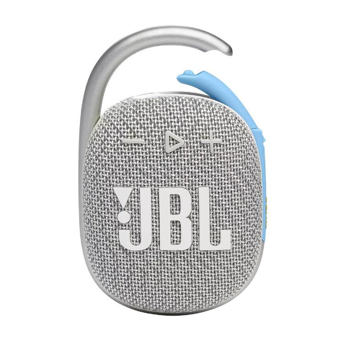 JBL Clip 4 Eco | Haut-parleur - Ultra-portable - Étanche - Bluetooth - Mousqueton intégré - Blanc