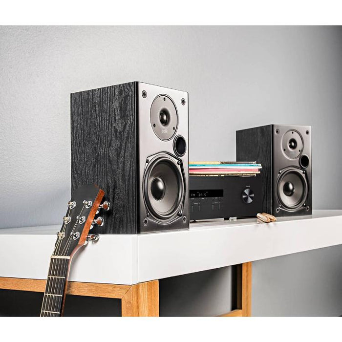 Polk T15 | Bookshelf Speaker Set - Black - Pair