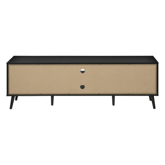 Monarch Specialties I 2781 | Meuble pour téléviseur 72'' - Base noir - Avec 2 portes simili-bois