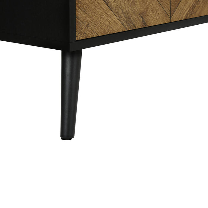 Monarch Specialties I 2781 | Meuble pour téléviseur 72'' - Base noir - Avec 2 portes simili-bois