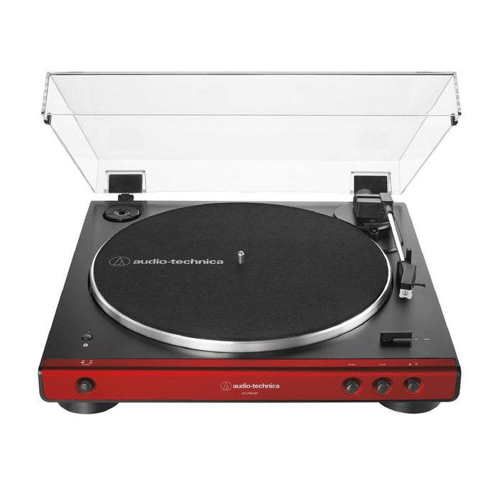 Audio-Technica AT-LP60XBT-RD | Table tournante Stéréo - Sans fil - Bluetooth - Entraînement par courroie - Entièrement automatique - Rouge