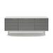 BDI BDIAL7477MESW | Multimedia cabinet - Central drawer - Louvered doors - Satin White-SONXPLUS.com