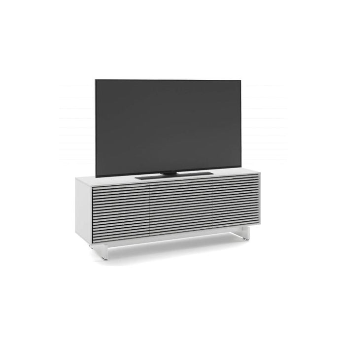 BDI BDIAL7477MESW | Multimedia cabinet - Central drawer - Louvered doors - Satin White-SONXPLUS.com