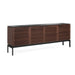 BDI BDICORR7129CHOC | Multimedia cabinet - Acoustic doors - Tempered glass top - Chocolate stained walnut-SONXPLUS.com