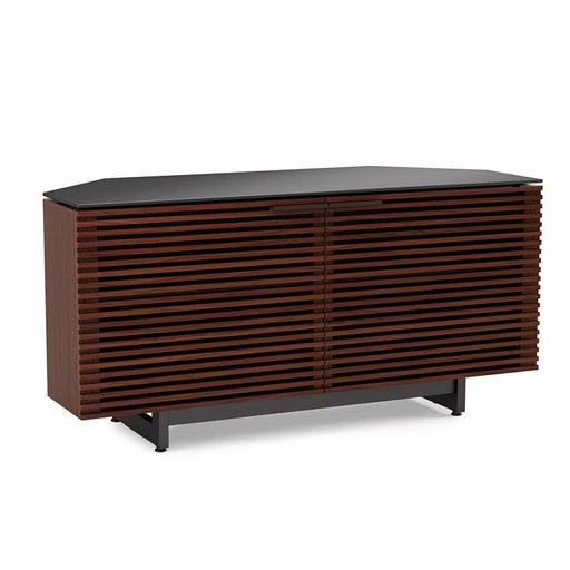 BDI BDICORR8175CHOC | Multimedia cabinet - Tapered corners - Adjustable shelves - Chocolate stained walnut-SONXPLUS.com