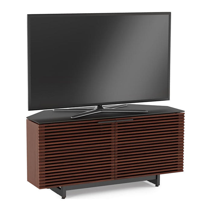 BDI BDICORR8175CHOC | Multimedia cabinet - Tapered corners - Adjustable shelves - Chocolate stained walnut