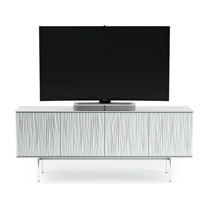 BDI BDITAN7109SW | Meuble multimédia - Tablettes réglables - Blanc Satiné-SONXPLUS.com