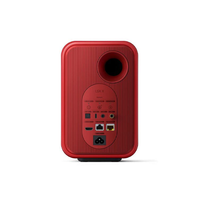 KEF LSX II | Haut-parleurs HiFi Sans fil - Compacte et versatile - Rouge Lave - Paire