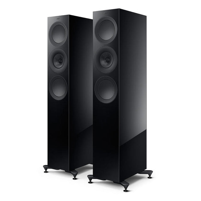 KEF R7 Meta | Haut-parleurs sur pieds - Bass Reflex 3 voies - Hi-Fi - Noir Laqué - Paire