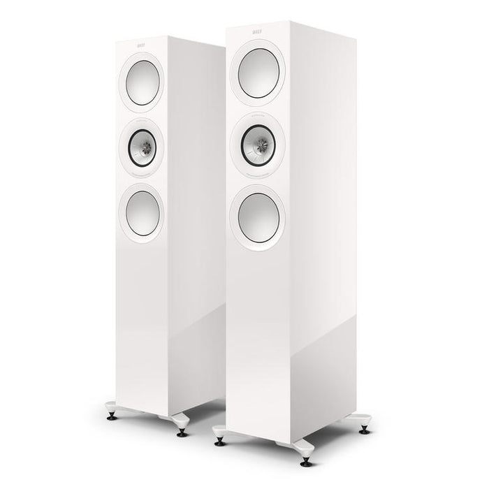 KEF R7 Meta | Haut-parleurs sur pieds - Bass Reflex 3 voies - Hi-Fi - Blanc Laqué - Paire