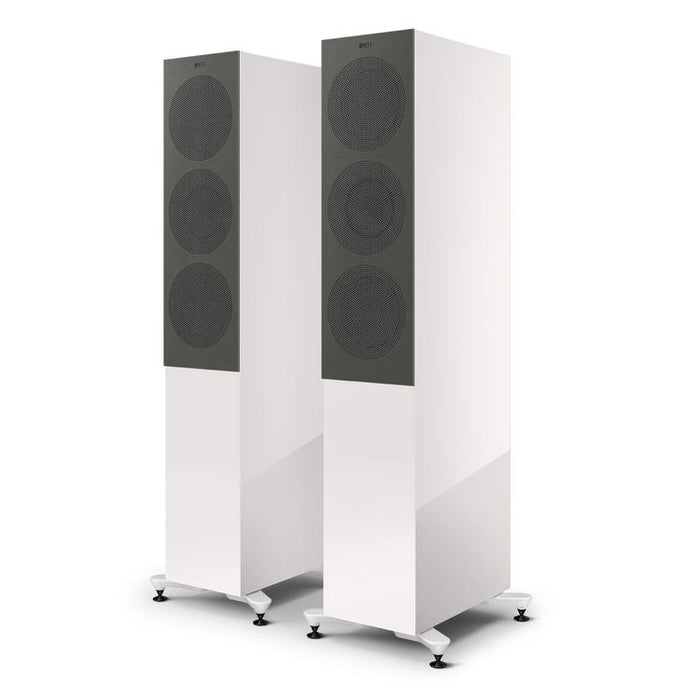 KEF R7 Meta | Haut-parleurs sur pieds - Bass Reflex 3 voies - Hi-Fi - Blanc Laqué - Paire