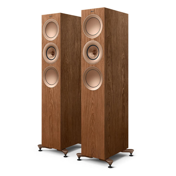 KEF R7 Meta | Haut-parleurs sur pieds - Bass Reflex 3 voies - Hi-Fi - Noyer - Paire