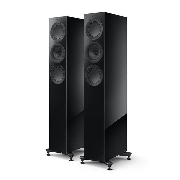 KEF R5 Meta | Haut-parleurs sur pieds - Bass Reflex 3 voies - Hi-Fi - Noir Laqué - Paire