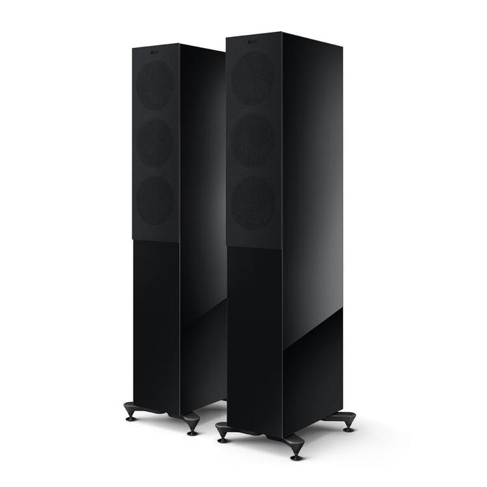 KEF R5 Meta | Haut-parleurs sur pieds - Bass Reflex 3 voies - Hi-Fi - Noir Laqué - Paire