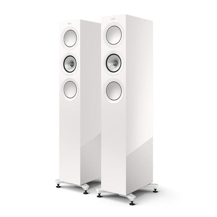 KEF R5 Meta | Floorstanding Speakers - Bass Reflex 3 way - Hi-Fi - Gloss White - Pair-SONXPLUS.com