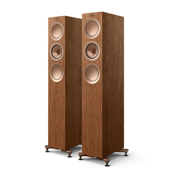 KEF R5 Meta | Floorstanding Speakers - Bass Reflex 3 way - Hi-Fi - Walnut - Pair