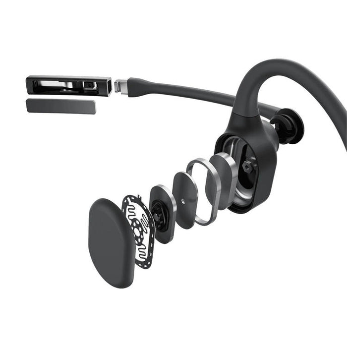 SHOKZ OpenComm2 USB-A | Écouteurs à conduction osseuse - Bluetooth - Adaptateur USB-A - Microphone - Noir