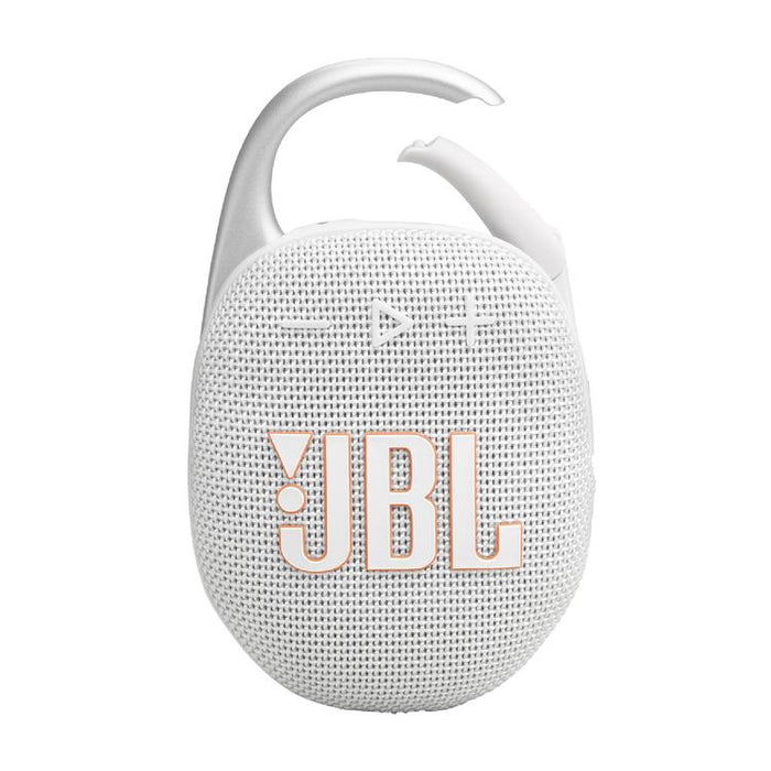 JBL Clip 5 | Haut-parleur à mousqueton portable - Bluetooth - IP67 - Blanc-SONXPLUS.com