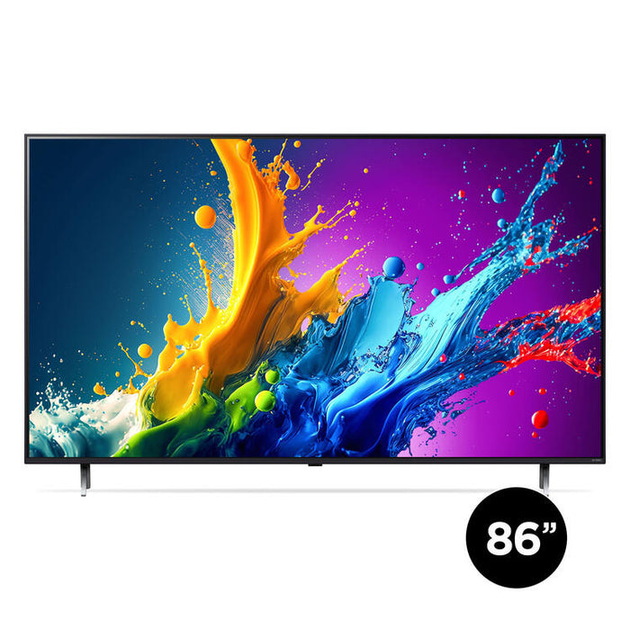 LG 86QNED80TUC.ACC | Téléviseur 86" QNED 4K - UHD 4K - Série QNED80 - 60Hz - Processeur IA a5 4K Gen7 - Noir