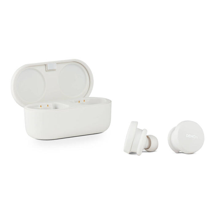 Denon PERL | In-Ear Headphones - Wireless - Bluetooth - Masimo Adaptive Acoustic Technology - White