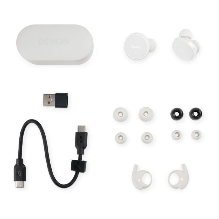 Denon PERL PRO | In-Ear Headphones - Wireless - Bluetooth - Masimo Adaptive Acoustic Technology - White