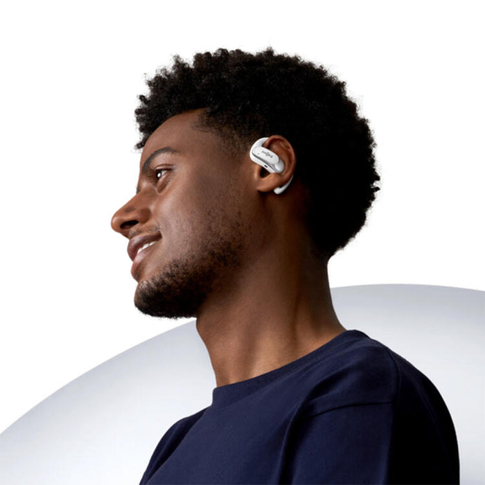 SHOKZ OpenFit Air | Écouteurs conduction osseuse - Jusqu'à 28 heures d'écoute - Bluetooth - Blanc-SONXPLUS.com