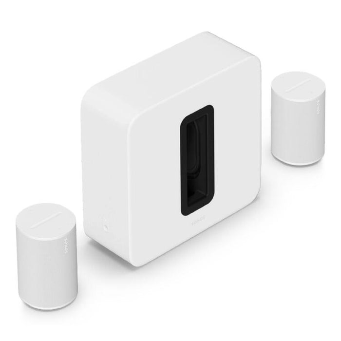 Sonos | Ensemble complémentaire haut de gamme pour cinéma maison - Sub 4 + 2 Era 100 - Blanc