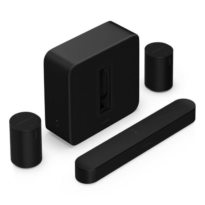 Sonos | High-End Immersive Set with Beam + Sub 4 + 2 Era 100 - Wireless - Wi-Fi - Black