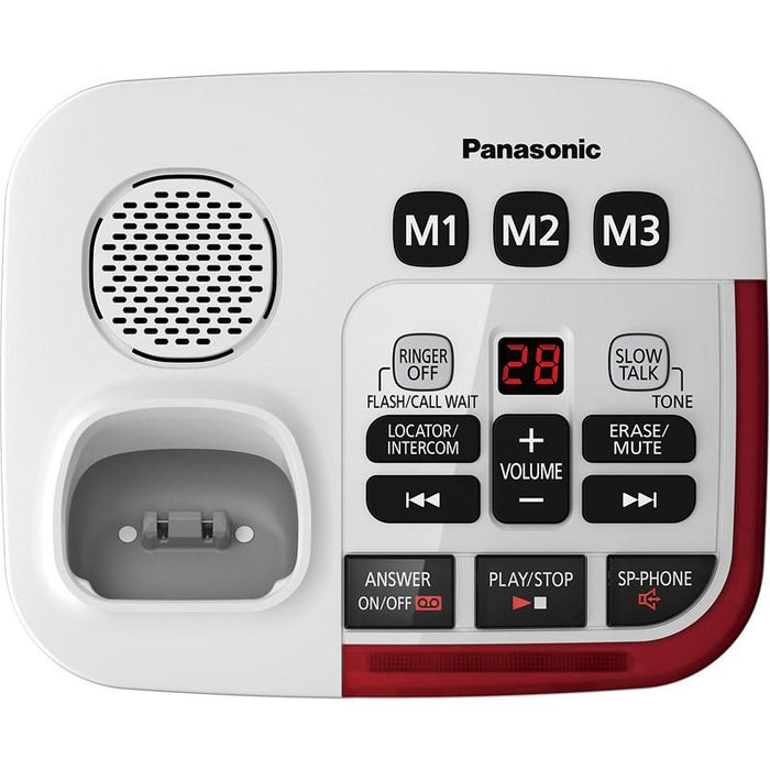 Panasonic KX-TGM490S | Cordless Phone - 1 Handset - Answering Machine - 3X Amplified - Silver