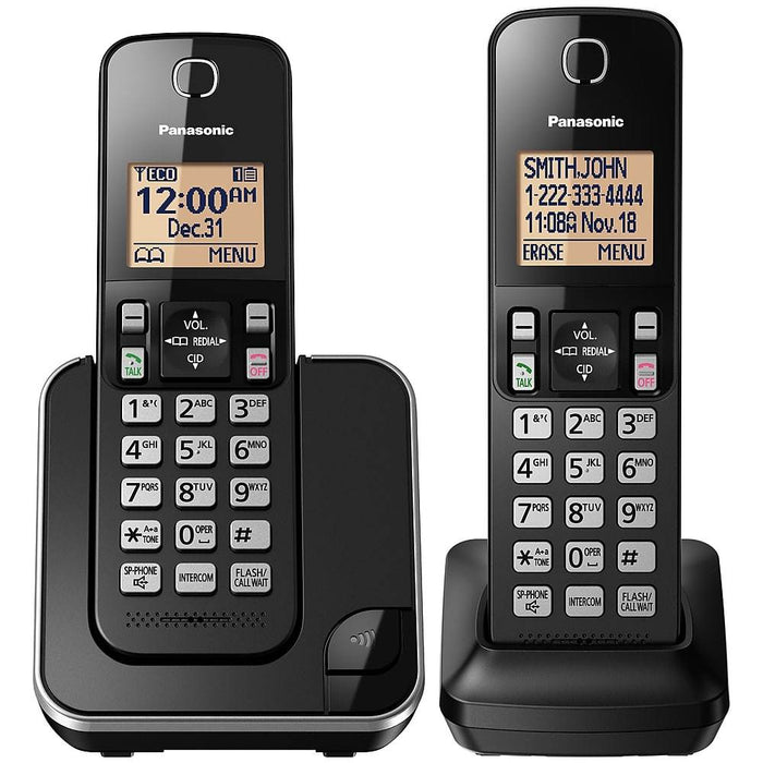 Panasonic KX-TGC382B | Téléphone sans fil - 2 combinés - Noir-SONXPLUS.com