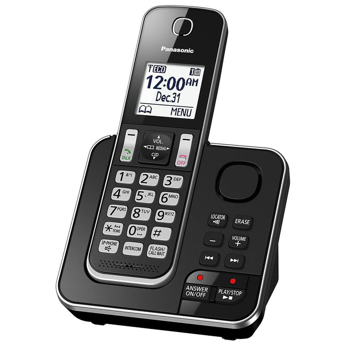 Panasonic KX-TGD392B | Cordless Phone - 2 Handsets - Answering Machine - Black