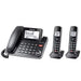 Panasonic KXTGF872B | Cordless Phone Combo - 1 Fixed and 2 Cordless Handsets - Answering Machine - Black-SONXPLUS.com
