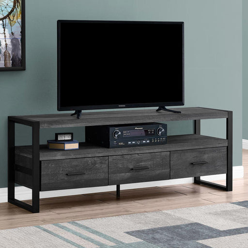 Monarch Specialties I 2823 | TV stand - 60" - 3 Drawers - Imitation Wood - Black-SONXPLUS.com