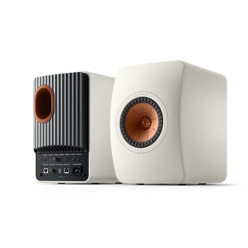 KEF LS50 WIRELESS II | Wireless HiFi Speakers - Metamaterial Absorption - Mineral White - Pair-SONXPLUS.com