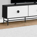 Monarch Specialties I 2732 | Meuble pour téléviseur 60'' - Base de métal noir - 2 portes blanches-SONXPLUS.com