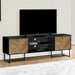 Monarch Specialties I 2752 | Meuble pour téléviseur 72'' - Base de métal noir - Avec 2 portes simili-bois-SONXPLUS.com