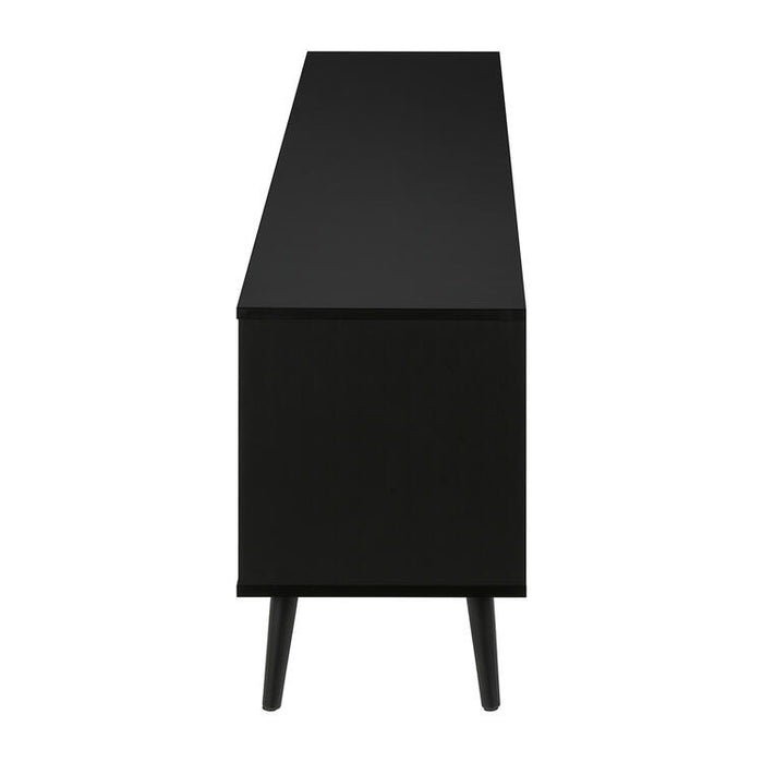 Monarch Specialties I 2781 | 72'' TV stand - Black base - With 2 faux wood doors-SONXPLUS.com